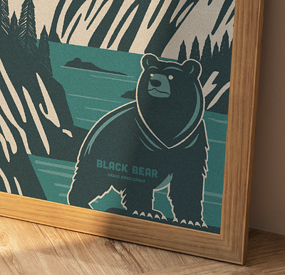 Black Bear - Welcome to Sooke bear blackbear coastline graphic design illustration ocean pacific north west pnw sea sooke trees westcoast