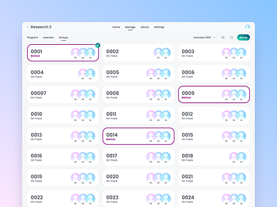 ion Admin Groups admin app cards clean dashboard graphic design groups manage minimal product design status table ui ui ux web