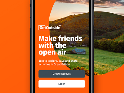 GetOutside – with a little help from a digital app app details event intro ios list login map mobile navigation place splash ui