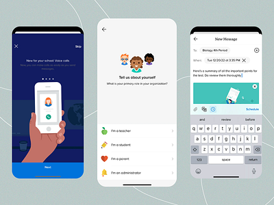 School Messenger App administrators communication app educational app homework innovative design mobile messenger modern ui parents reporting school app school interface school messenger school news student app student engagement student reminder teacher app test user experience voice call