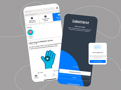 Laborforce - Workspace App business business communication communication group communication group creation groups light brown minimalist mobile app news organization team managaement teamwork time management ui user exprience virtual workspace workspace workspace app workspace ui