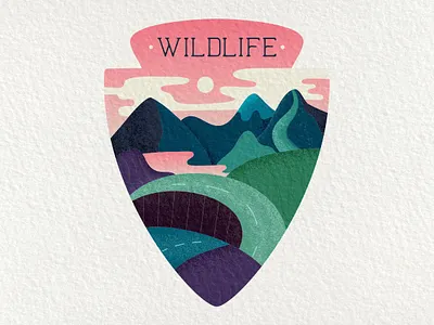 Wildlife Badge Illustration adventure badge camping design emblem illustration logo textured textures vector vintage wildlife