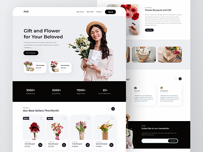 Gift and Flower Shop Landing Page design ecommerce flower flower shop gift gift shop girl graphic design landing page minimal online shop trending ui uidesign website women