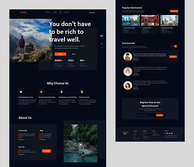 Moses Travell Landing Page🚀 business design holiday landing page popular simple travell travelling ui