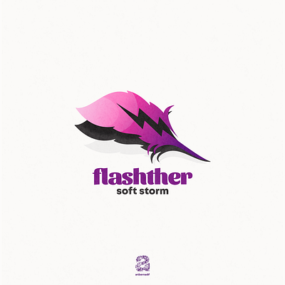 Feather and flash tail logo combination animation branding design flat illustration logo typography ui ux vector