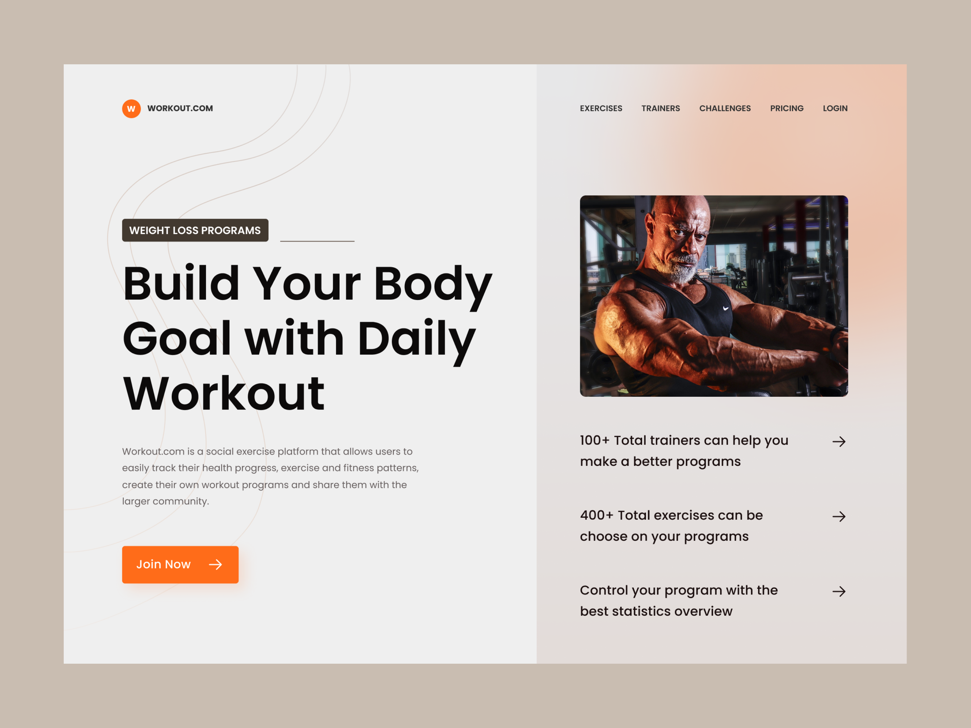 Workout Hero Section - #Exploration by Mustofa Amar on Dribbble