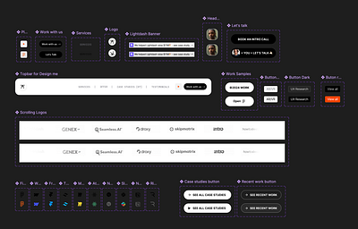 Behind the scenes of DesignMe Hero Section microanimations. animation design figma graphic design minimal prototype ui ux