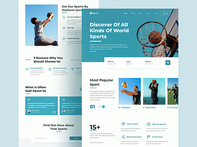 Sport Landing Page design exploration header hero image homepage illustration landing page logo ui uiux