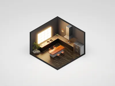 Kitchen Set 3d 3d animation 3d architecture 3d design 3d illustration 3d interior 3d isometric 3d kitchen 3d lowpoly 3d model design design interior illustration interior isometric ui