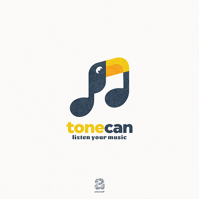 Toucan and tone logo combination animation bird branding design flat illustration logo music tuocan typography ux vector