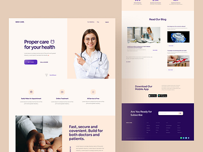 Madicare. Medical Website clean design doctor doctor website landingpage mecical medical app online treatment ui ux web website