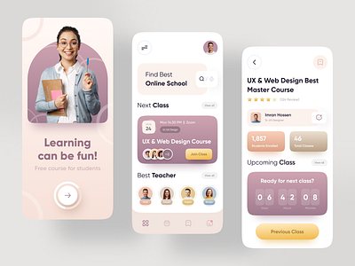 Educational App app app design app ui design course app educational educational app imran learning platform mobile app mobile app design mobile ui online school study app ui ui design uiux ux ux ui design