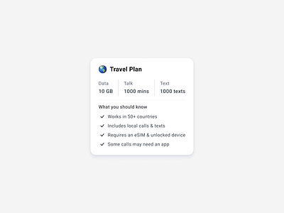 Travel Plan Info Card dailyui plan info card travel plan uidesign uiux