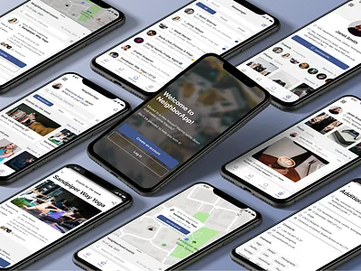 Social Network Concept for Neighbors | NeighborApp app design ios social ui ux