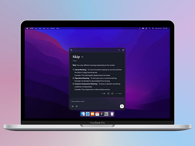 Macbook Dictionary Widget ai macos ui user interface widgets