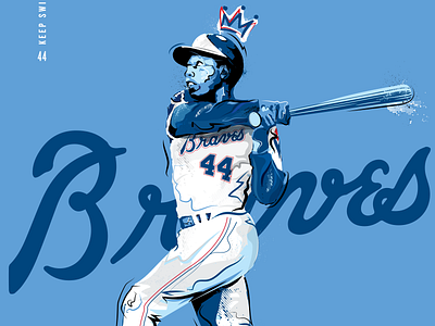 Keep Swinging atlanta atlanta braves baseball hank aaron illustration sports sports design