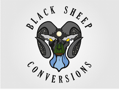 Black Sheep Conversions Logo branding design illustration logo vector