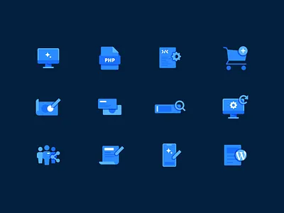 Design and Development Icons abstract design flat icon design icon set icons illustration modern simple tech vector