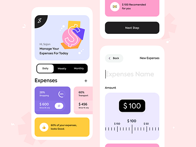 Expense Manager App app card interface minimal minimalist mobile mobile app mobile app design mobile apps mobile design mobile ui mobileapp mobileappdesign typography ui ui design uiux ux ux ui design wallet