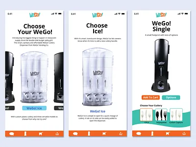 Mobile Screens for WeGo! Vending Co. figma interface mobile phone restaurant supply ui user