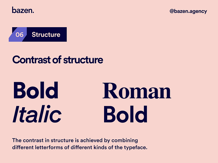 Design Tip - 7 types of typography contrast by bazen.talks on Dribbble