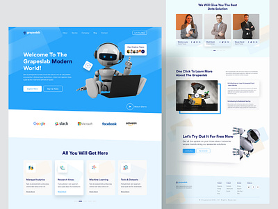 Artificial Intelligence Web - UI Design ai artificial intelligence artificial intelligence website best designer branding design design system designer dribbble best shot grapeslab homepage landing page popular shot top designer uiux web web design website website concept