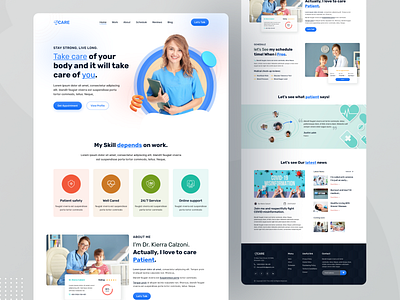 Health-Care: Doctor Landing Page UI Design. clean clinic dental clinic dental landing dental website design doctor website doctors graphic design health healthcare healthcare landing landing page medical medical website popular shot typography ui design ux design web design website