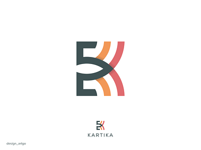 Kartika branding design flat illustration logo minimal simple typography ui vector