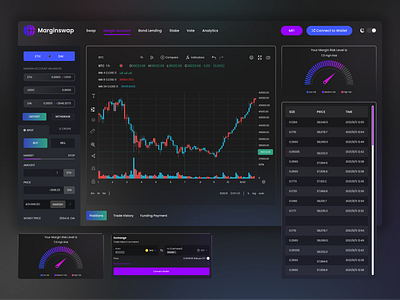 Marginswap: Online Trading Crypto Currency Dashboard bitcoin exchange bitcoin wallet bitcoins crypto crypto exchange crypto wallet cryptocurrency dark dashboard dark mode dark ui dashboard dashboard design forex trading illustrations litecoin marginswap traders trading