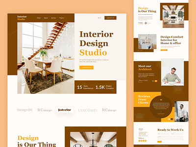 Interior Design Landing Page 3d animation app architecture best shot branding clean ui colorful design creative design furniture graphic design home interior architecture interior design interior landing page landing page scandanavian trend 2021 ui ux