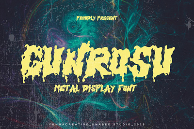 Gunrosu – Metal Display Font classic deathmetal decorative design display font horror illustration metal modern music new rock rough textured typeface typography ui vintage web