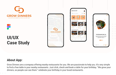 Grow Dinners Table Booking UIUX Design Case-Study app design mobile app table booking ui ui ux ux