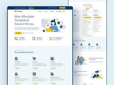 TermsHub.io - SaaS Legal document generator branding clean flat illustration graphic design illustration landing page product deisign saas ui
