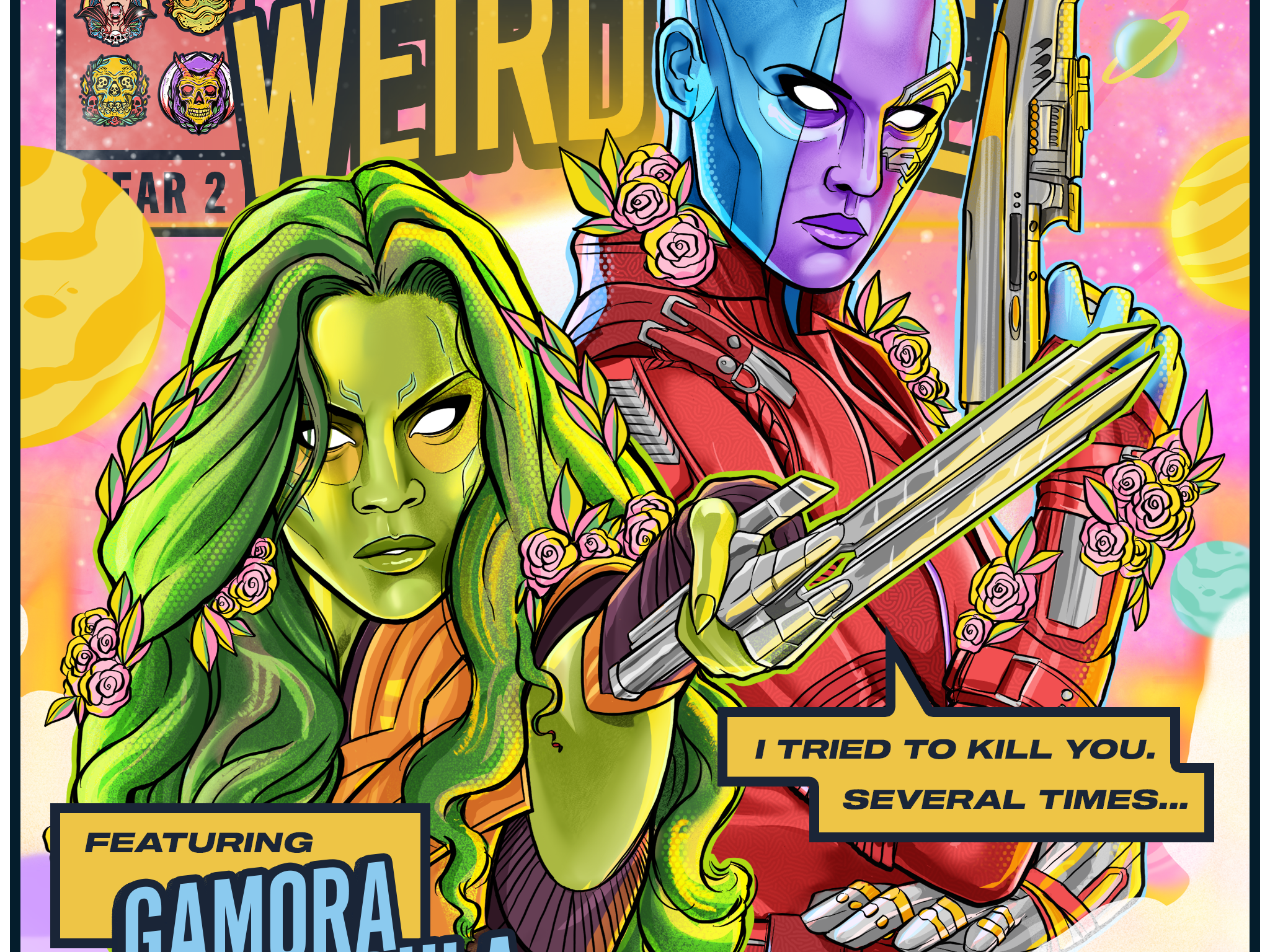 Weirdtober 022/031: Gamora & Nebula by Nina Zivkovic on Dribbble