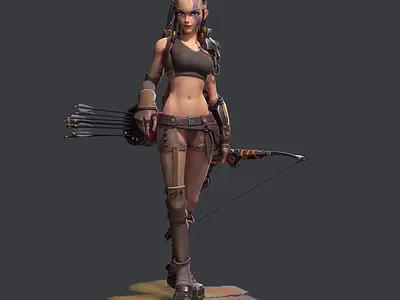 Girl Warrior Character 3d animation character game modeling motion graphics render