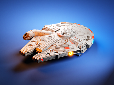 Millennium Falcon 3d 3d art 3d artist 3d assets 3d design 3d illustration 3d model 3d ui 3d web blender blender 3d illustration isometric low poly millennium falcon model scifi star wars starship starwars