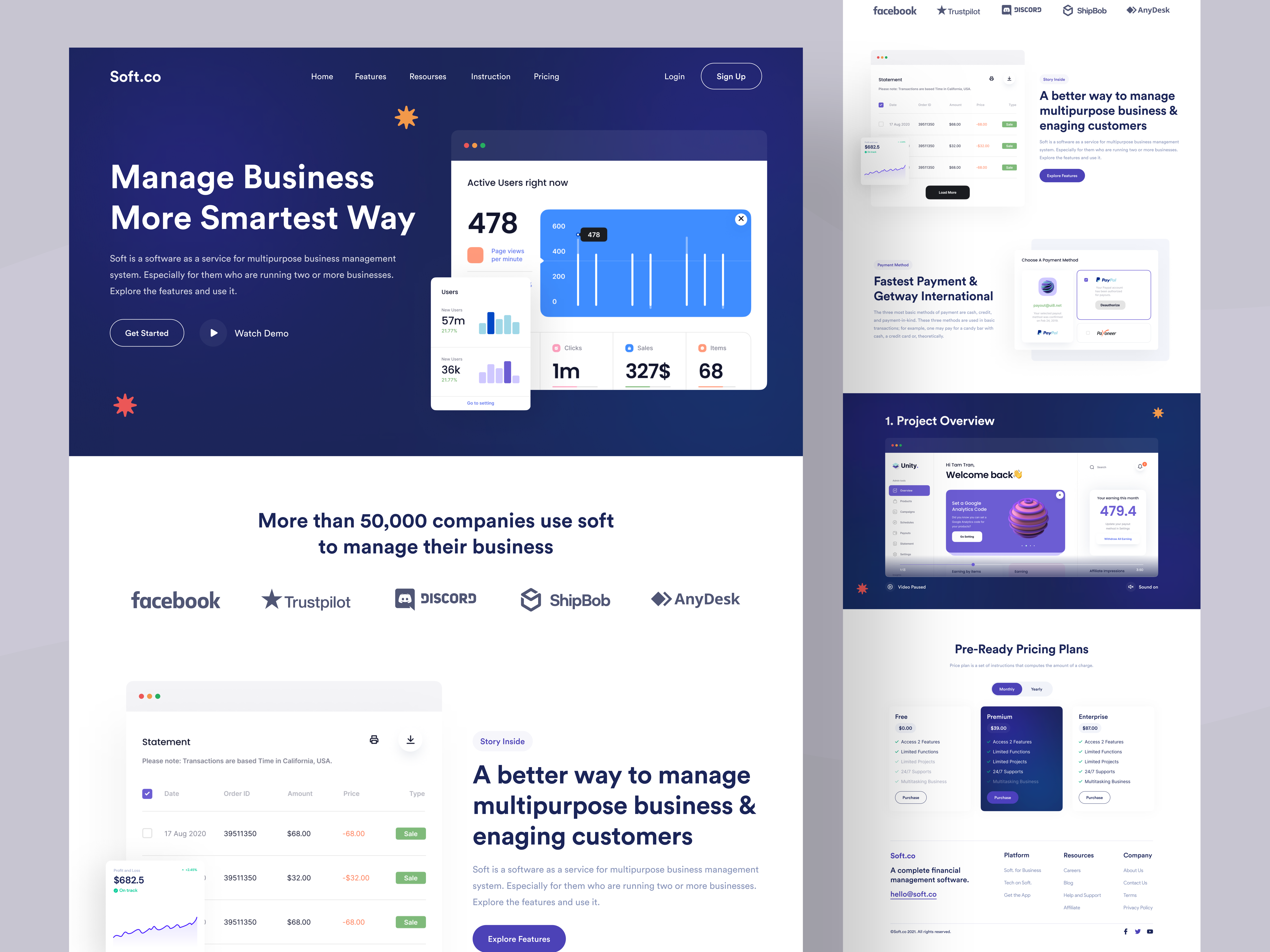 Example of Saa S Website UI/UX Design