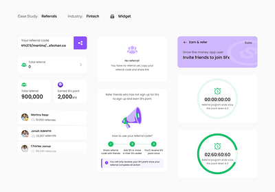 Invite Friends, Earn SFx points – Everyone Wins! component design system mobile design referral ui ux widget