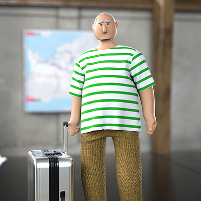 Waiting for my train 3d animation character character design cinema 4d design graphic design motion motion design motion graphics passenger redshift waiting