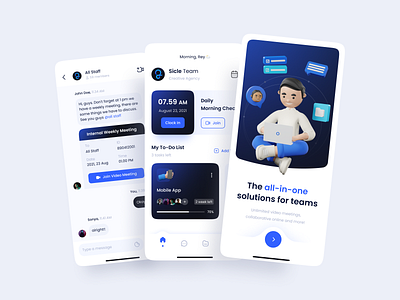 Task Management - Mobile App Exploration 3d app attendance chat clean design graphic design illustration inspiration management meeting mobile onboarding task task management ui ui design uiux ux ux design