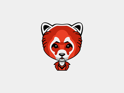 Red Panda Logo for Sale animal branding cartoon character cute design face fun gaming head illustration kids logo mark mascot playful portrait premium red panda vector