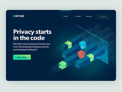 Data Privacy landing page 3d 3d art abstract art branding concept cyber security home page illustration israel product design tel aviv ui vector webdesign