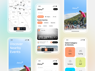 Joino® | Event Planner App app design booking mobile app event app event mobile app event planner event planner app events figma interaction design ios ios app local event mobile app mobile app design mobile app ui social app travel app ui ui design uiux