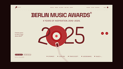 Music awards website about main screen music website