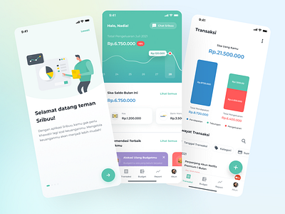 Sribuu - Onboarding, Home, and Transaction analytics ekspenses manager expenses expenses management flat illustration graphic home home dashboard insight minimal mobile mobile app mobile design money management onboarding transaction ui ux