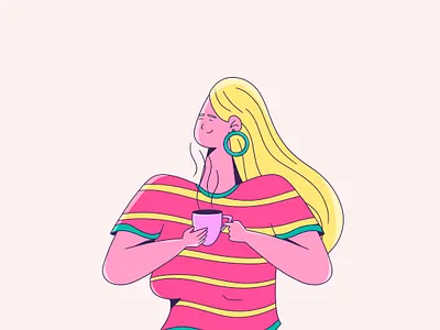Coffee Time adobe illustrator behance character character design character illustration coffee coffee vector design dribbble flat character flat design flat illustration freelance illustrator girl character illustration illustrator procreate vector vector art vector character
