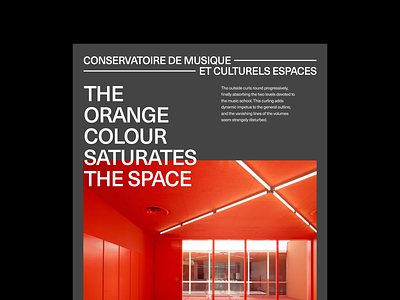 Conservatoire de musique et culturels espaces 02 architecture grid layout modern modernist poster typography web