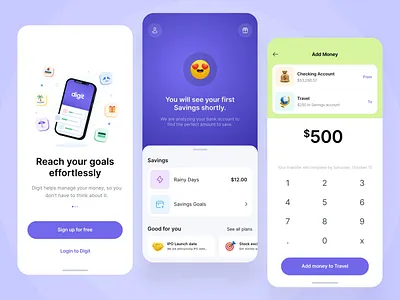 Digit App redesign app bank banking basit buy credit crypto debit digital figma finance financial solution management money online bank purchase ui ux wealth
