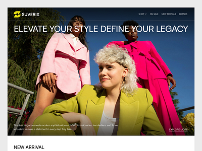 Suverix - Website Landing Page clean clothing design fashion landing page luxury modern ui ui design ux web web design