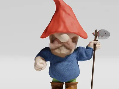 Gnome Character 3d axe beard blender character depth dof gnome hat leather materials procedural render still